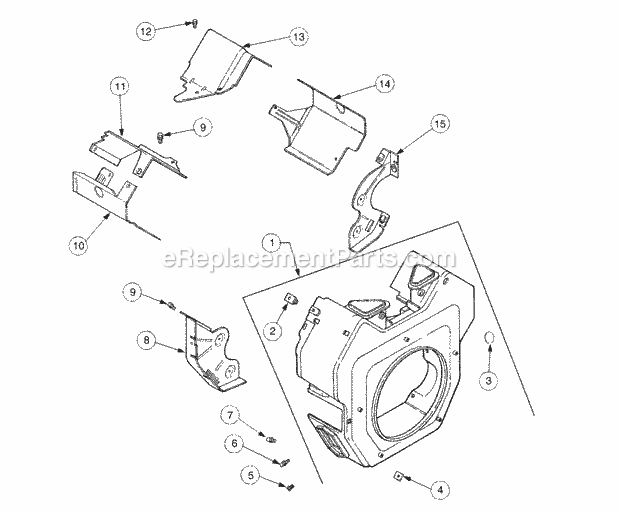 Blower Housing & Baffles Diagram and Parts List for 2176 13A-274G100 Cub Cadet Lawn Tractor